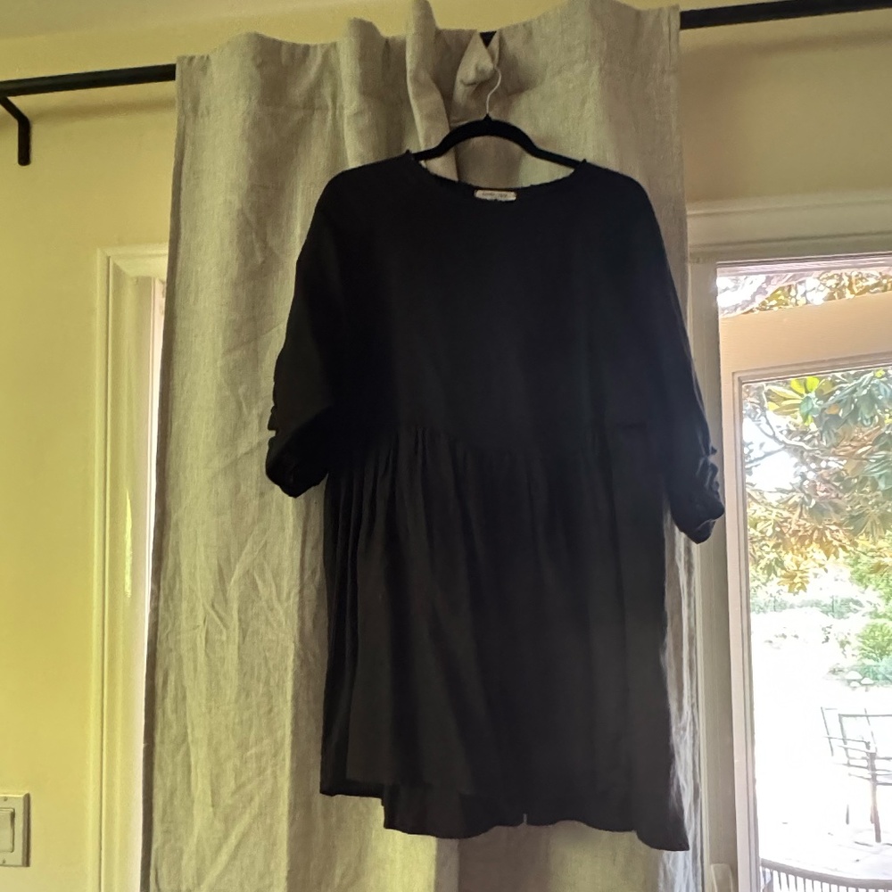 Lanhtropy - ALCALA LINEN DRESS - BLACK